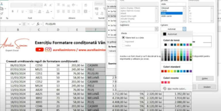 Formaterea in Excel